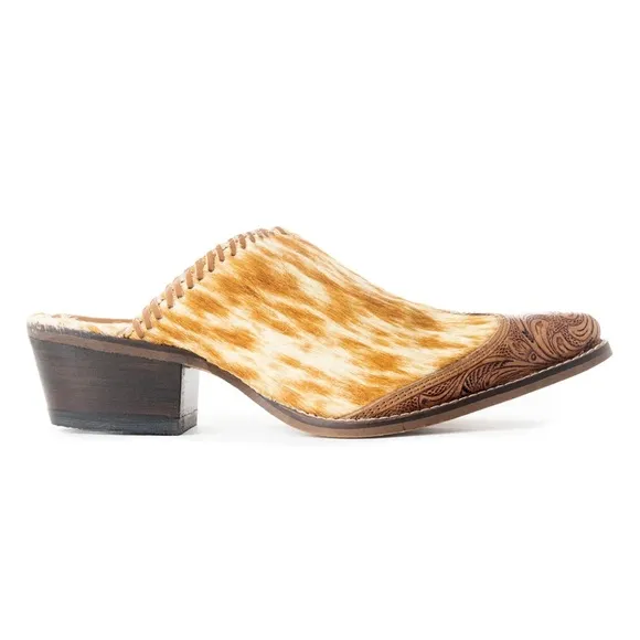 Myra ORANGE WESTERN HAND-TOOLED MULES SIZE 8 NEW IN BAG