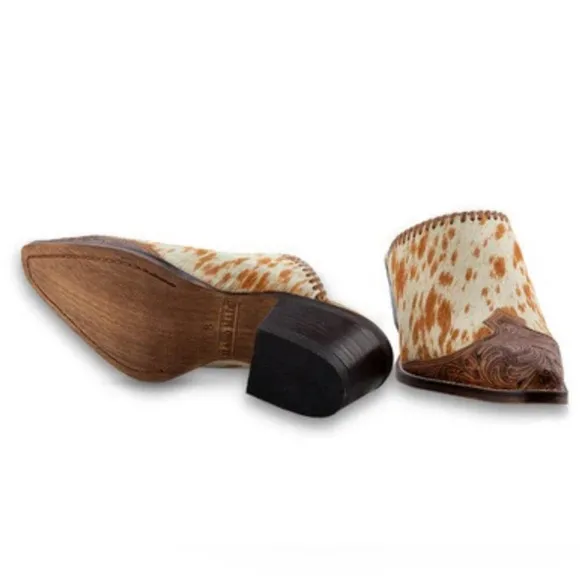 Myra ORANGE WESTERN HAND-TOOLED MULES SIZE 8 NEW IN BAG