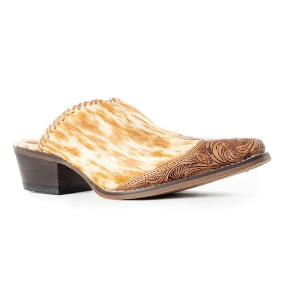 Myra ORANGE WESTERN HAND-TOOLED MULES SIZE 8 NEW IN BAG