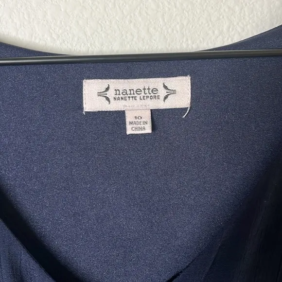 Nanette Lepore Caribbean Texture Navy Blue Midi Dress Size 10 | Classic Feminine