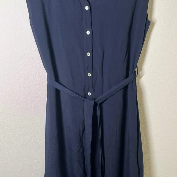Nanette Lepore Caribbean Texture Navy Blue Midi Dress Size 10 | Classic Feminine