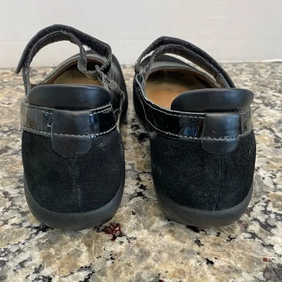 NAOT Israel KIREI MARY JANE SHOES BLACK SUEDE LEATHER WOMEN'S SIZE 39 US 8-8.5