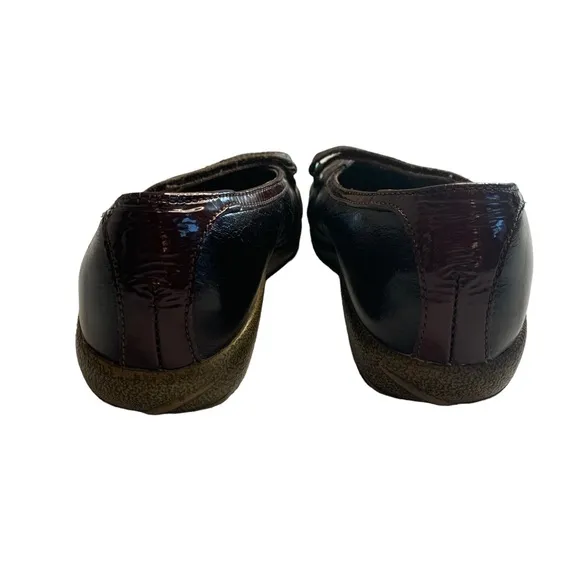 Naot Nau Mai Espresso Wine Leaf Mary Jane Leather Flats Size 38 EU 7 US