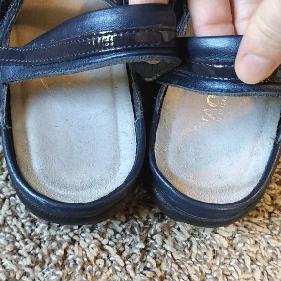 Naot Women's Size 8 Polar Sea Leather Rongo Adjustable Velcro Mary Jane Flats