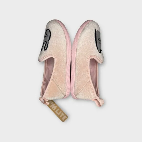 Native Malibu Velvet Pink Cat &amp; Bunny Textured Shoes