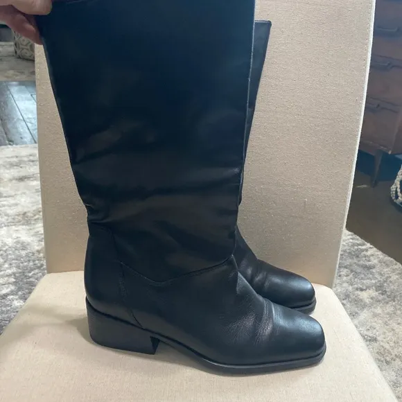 NATURALIZER Leather Black Tall womens boots 9 13” fit 4u system 9m