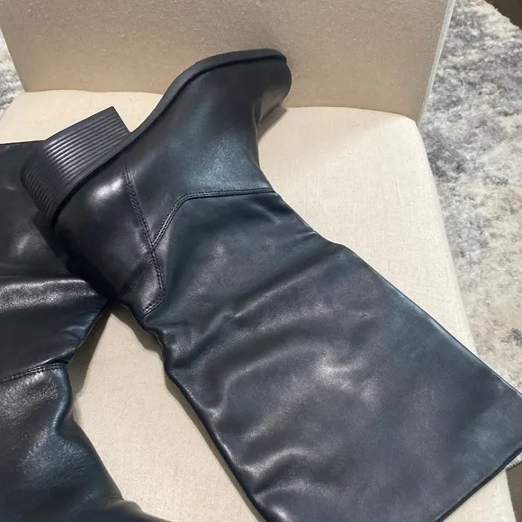 NATURALIZER Leather Black Tall womens boots 9 13” fit 4u system 9m