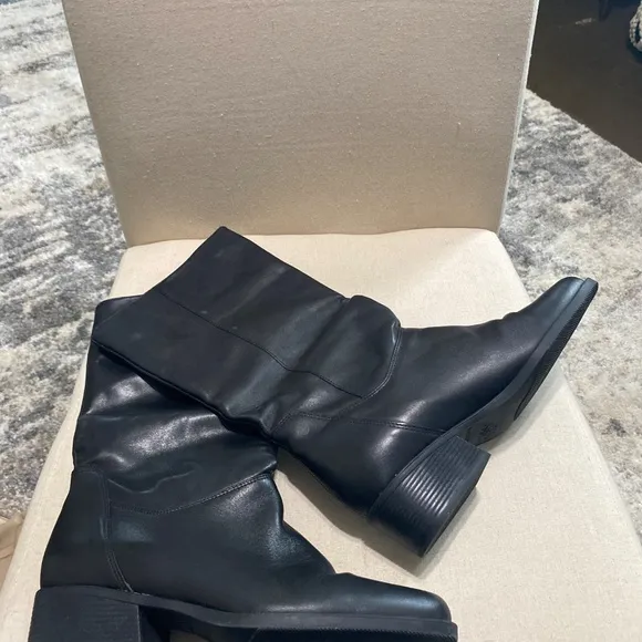 NATURALIZER Leather Black Tall womens boots 9 13” fit 4u system 9m