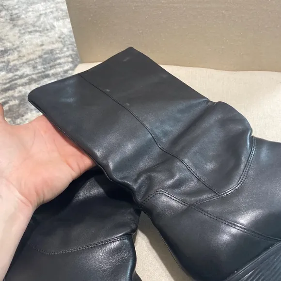 NATURALIZER Leather Black Tall womens boots 9 13” fit 4u system 9m