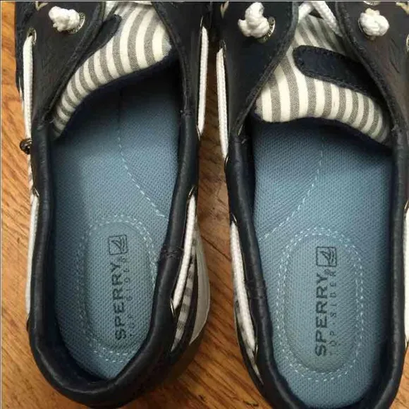Navy Leather Sperry Top Sider Boat Shoes Sz 7.5