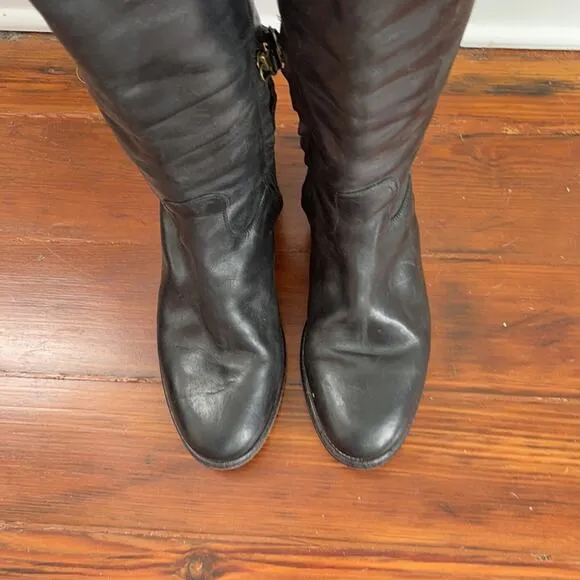 N.d.c Gerda hand crafter leather flat over the knee boots sz 38
