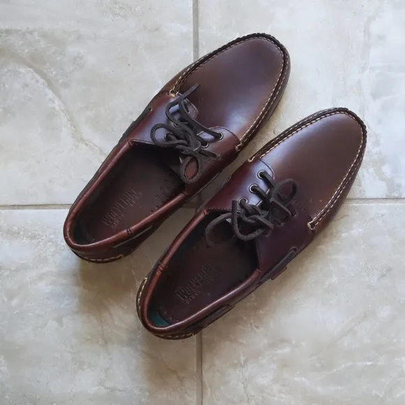 Near New Wolverine Brown Leather Boat Shoes 9W