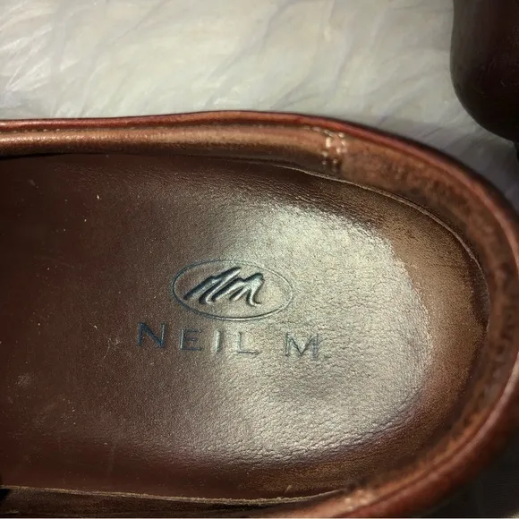NEIL M Wynne Mens Genuine Leather Cognac Brown Oxford Lace Shoes 10.5 D