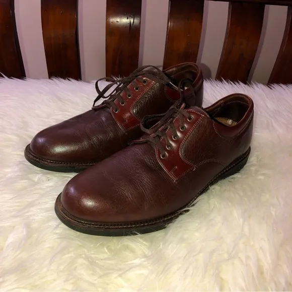 NEIL M Wynne Mens Genuine Leather Cognac Brown Oxford Lace Shoes 10.5 D