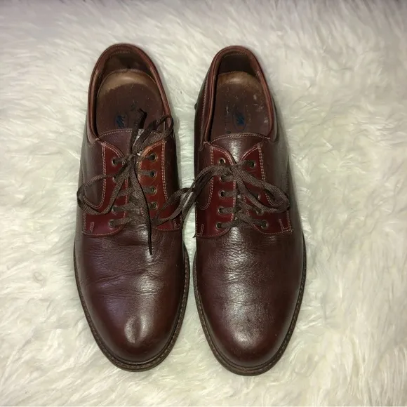 NEIL M Wynne Mens Genuine Leather Cognac Brown Oxford Lace Shoes 10.5 D