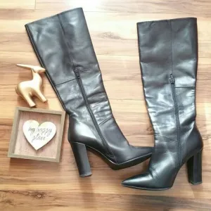 Net-A-Porter 8 Knee High Leather Boots Size 9