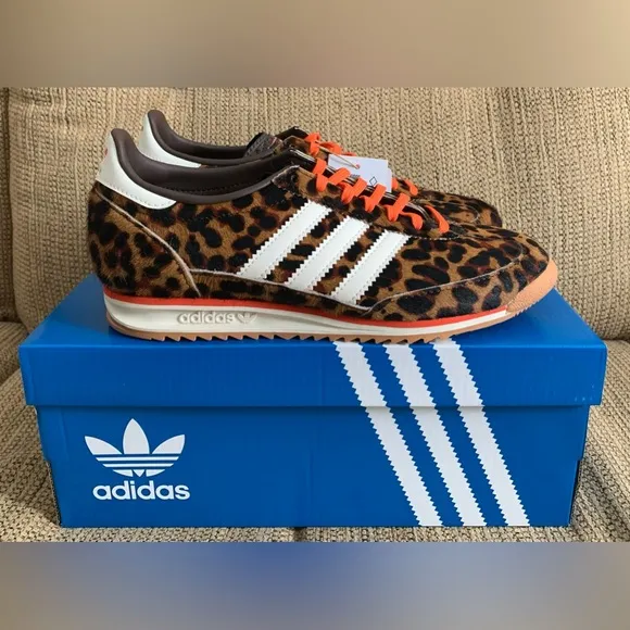NEW Adidas SL 72 OG Leopard Print Shoes - Size 7.5 Women's - Sneakers