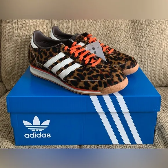 NEW Adidas SL 72 OG Leopard Print Shoes - Size 7.5 Women's - Sneakers