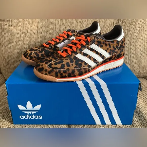 NEW Adidas SL 72 OG Leopard Print Shoes - Size 7.5 Women's - Sneakers