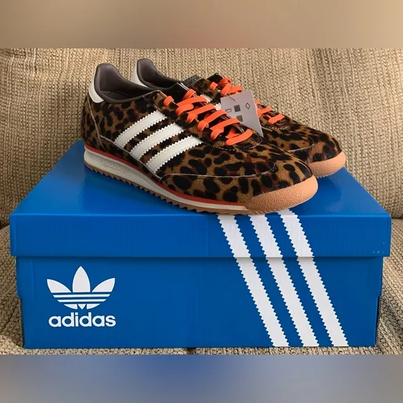 NEW Adidas SL 72 OG Leopard Print Shoes - Size 7.5 Women's - Sneakers