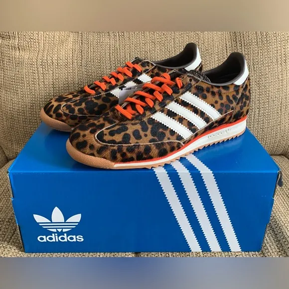 NEW Adidas SL 72 OG Leopard Print Shoes - Size 7.5 Women's - Sneakers