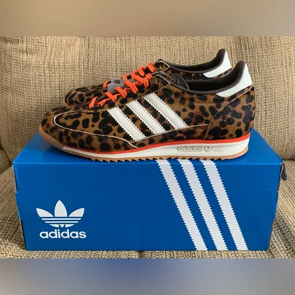 NEW Adidas SL 72 OG Leopard Print Shoes - Size 7.5 Women's - Sneakers