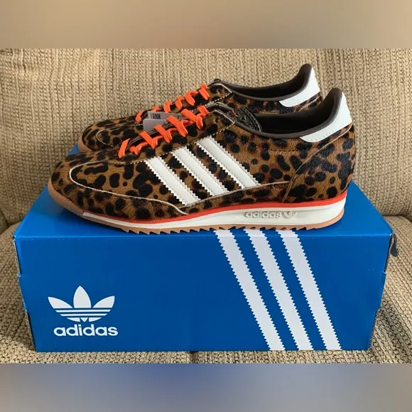 NEW Adidas SL 72 OG Leopard Print Shoes - Size 7.5 Women's - Sneakers