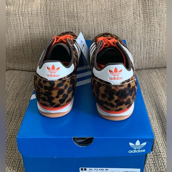 NEW Adidas SL 72 OG Leopard Print Shoes - Size 7.5 Women's - Sneakers