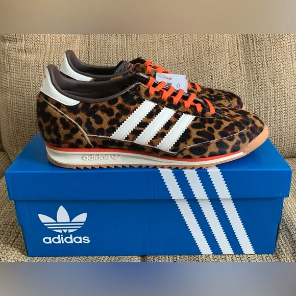 NEW Adidas SL 72 OG Leopard Print Shoes - Size 7.5 Women's - Sneakers