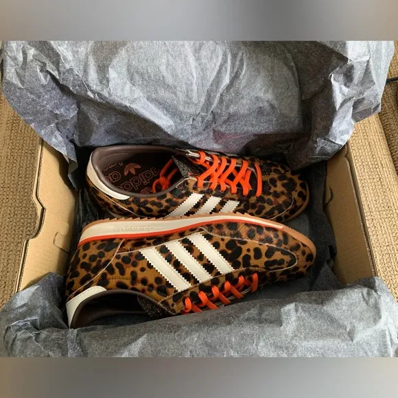 NEW Adidas SL 72 OG Leopard Print Shoes - Size 7.5 Women's - Sneakers