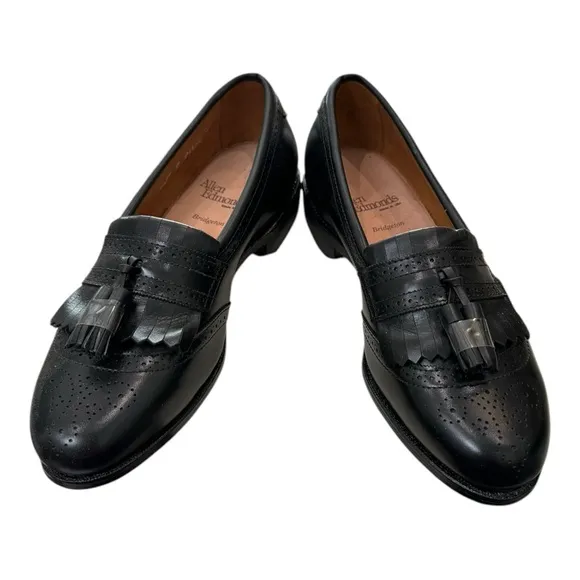 New Allen Edmonds Bridgeton Black Leather Slip-on Tassell Loafer Dress Shoes 8.5