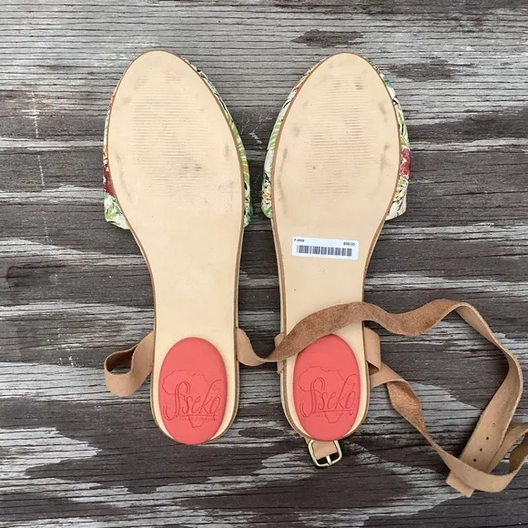 NEW Anthropologie SANDALS leather   canvas flats US 9
