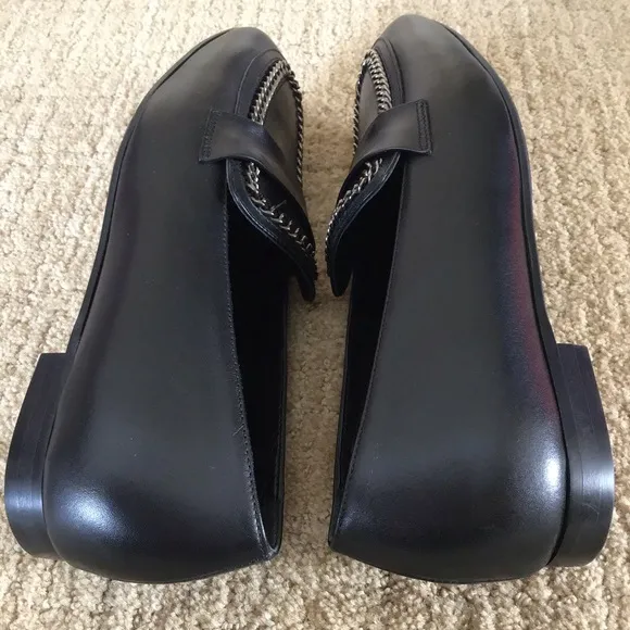 NEW Aquatalia Black Ronda Chain Loafer Flats, Size 7.5