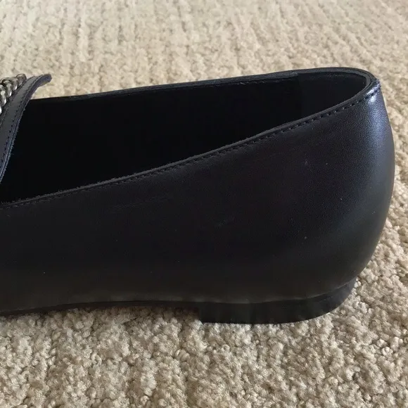NEW Aquatalia Black Ronda Chain Loafer Flats, Size 7.5
