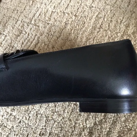 NEW Aquatalia Black Ronda Chain Loafer Flats, Size 7.5