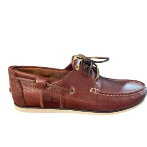 NEW BARBOUR men's capstan boat shoe in cognac