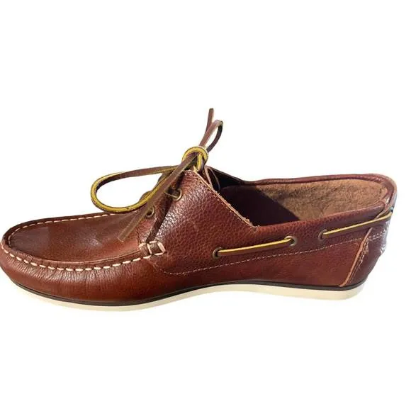 NEW BARBOUR men's capstan boat shoe in cognac