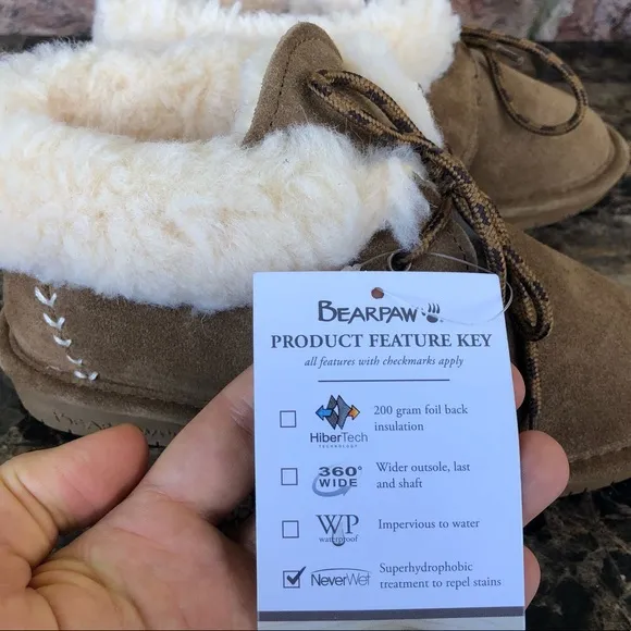 NEW BEARPAW Big Girls Kory Low Top Moccasin Boots
