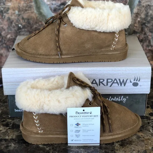 NEW BEARPAW Big Girls Kory Low Top Moccasin Boots