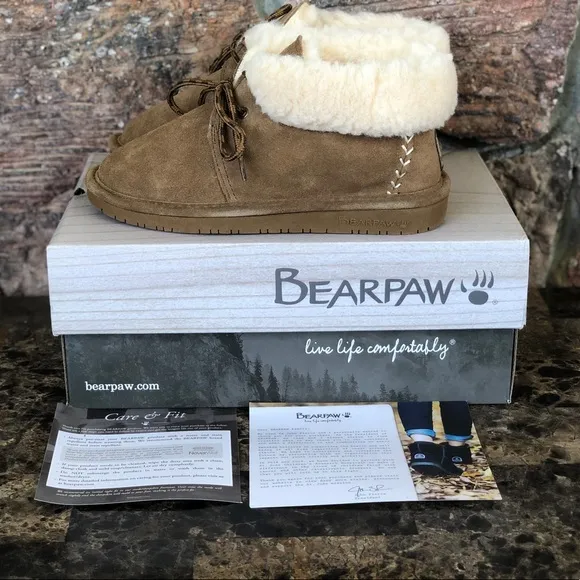 NEW BEARPAW Big Girls Kory Low Top Moccasin Boots