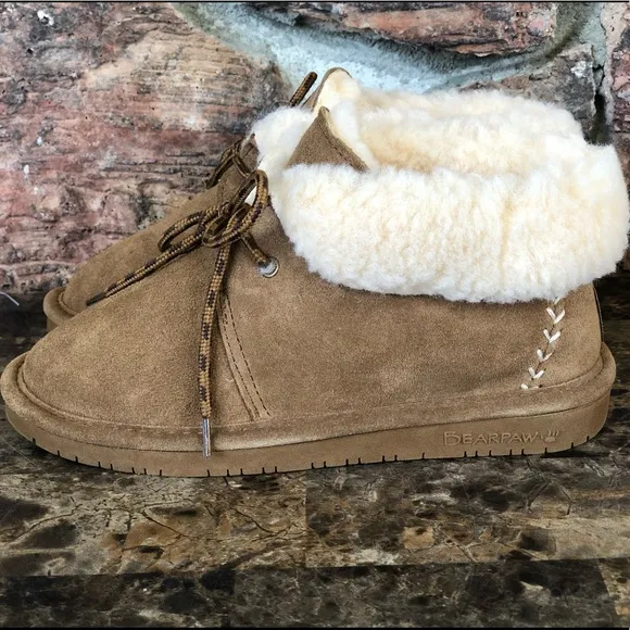NEW BEARPAW Girls Kory Low Top Moccasin Boots