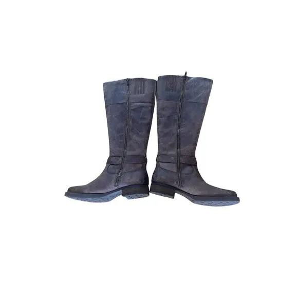 New Born Brown Brayon Western Distressed Knee High Leather Buckle Boots 8.5