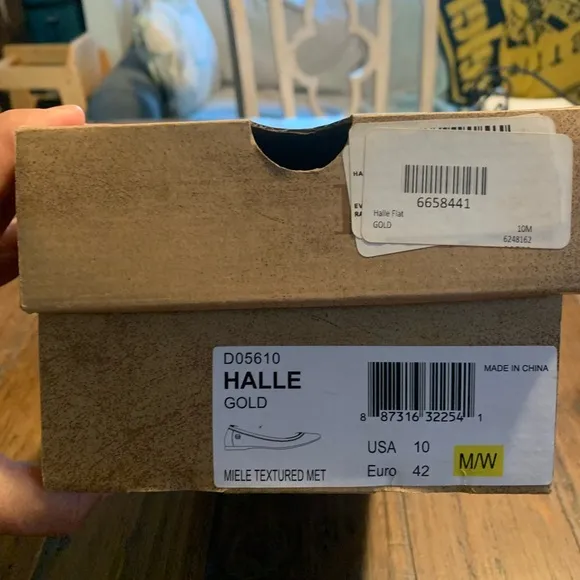 New Born Halle Ballet shoe Gold Miele Textured . Leather upper