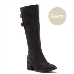 New Born Knee high Bley Black Suede Boot Sz 5.5 dark academia Whimsigoth Indie
