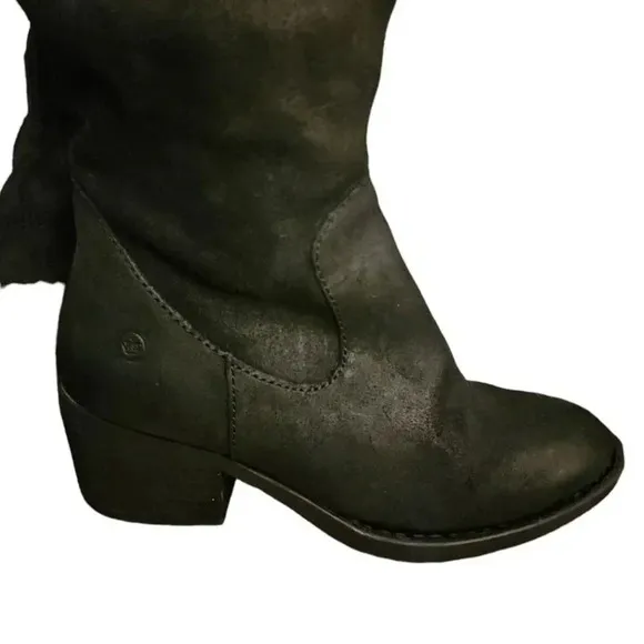 New Born Knee high Bley Black Suede Boot Sz 5.5 dark academia Whimsigoth Indie