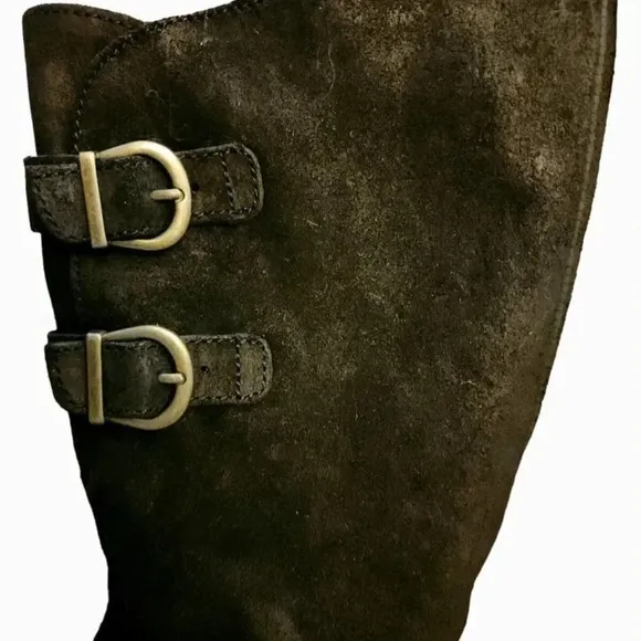 New Born Knee high Bley Black Suede Boot Sz 5.5 dark academia Whimsigoth Indie