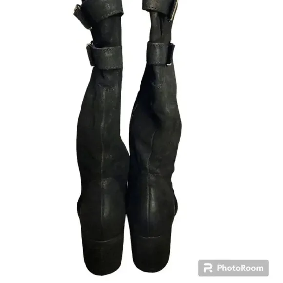 New Born Knee high Bley Black Suede Boot Sz 5.5 dark academia Whimsigoth Indie