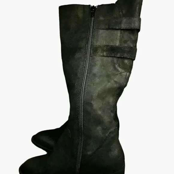 New Born Knee high Bley Black Suede Boot Sz 5.5 dark academia Whimsigoth Indie