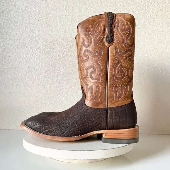 NEW Capitan ENID Mens Cowboy Boots 10 D Western Square Toe Brown Leather