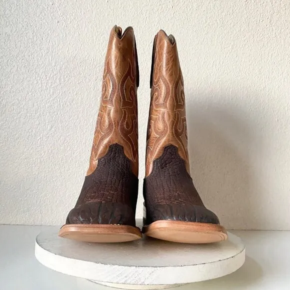 NEW Capitan ENID Mens Cowboy Boots 10 D Western Square Toe Brown Leather
